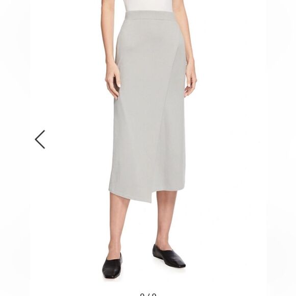 Vince overlap cotton/ tencel midi skirt size L, NWT - Picture 2 of 14